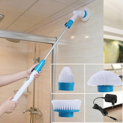 Brosse de nettoyage électrique étanche rétractable à manche Long, outils de nettoyage de cuisine, multifonctionnel sans fil Rechargeable ► Photo 1/6