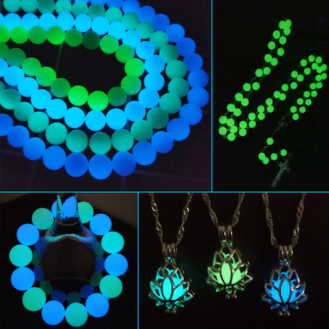 Pierre naturelle brillante, 6/8/10mm, perles rondes brillantes dans la nuit, pour la fabrication de bijoux, accessoires Bracelet à bricoler soi-même, perles minérales de 15 pouces ► Photo 1/6