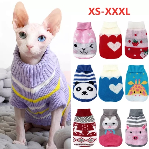 Hiver dessin animé chien vêtements chaud pull de noël pour petit Yorkie vêtements pour animaux de compagnie manteau tricot Crochet tissu XS-3XL ► Photo 1/6