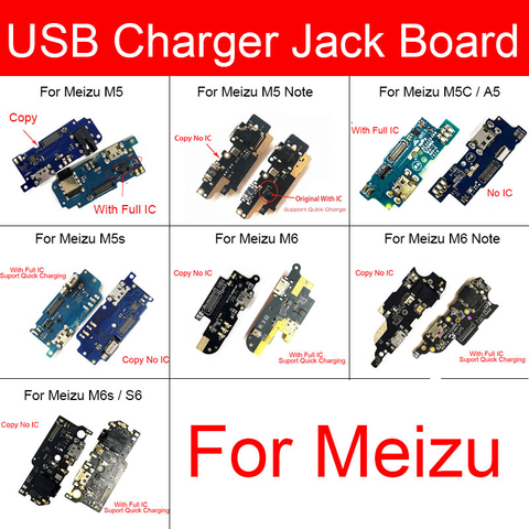 Carte de Port de charge pour Meizu M5 M5c M5s M6s S6 M6 Note chargeur USB carte Jack avec Microphone pour Meilan A5 pièces de rechange ► Photo 1/6