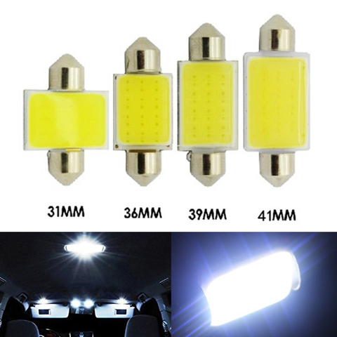 Ampoules LED COB 1.5W, ampoules pour intérieur de voiture, lampe de lecture, 31mm 36mm 39mm 41mm, 12-SMD, DC12V, 10 pièces/lot ► Photo 1/6