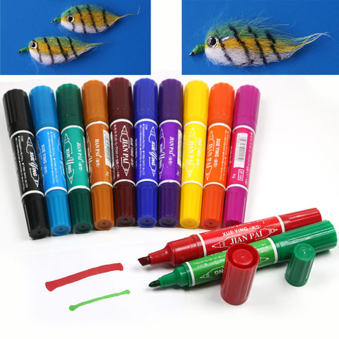 Stylo pour la pêche à la mouche, double marqueur Permanent étanche, 12 couleurs ► Photo 1/3