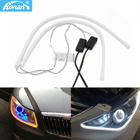 RONAN 2X60cm feu de jour universel Flexible Tube de guidage bande LED pour voiture blanc DRL et jaune clignotant ► Photo 1/1