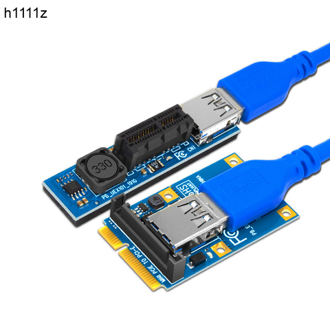 Mini PCIE vers PCI-E X1 carte d'extension Riser carte PCI Express câble d'extension SATA connecteur d'alimentation 60CM USB3.0 câble d'extension PCIE ► Photo 1/6