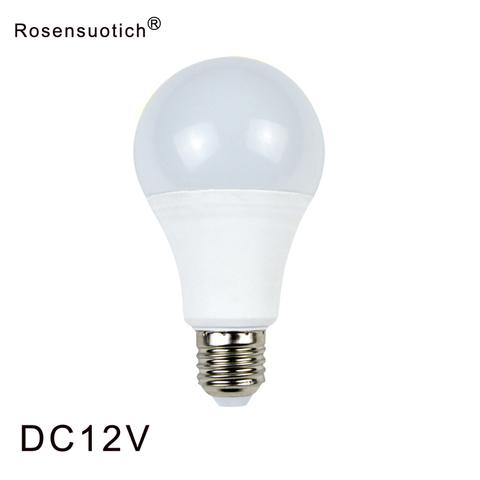 Ampoule LED E27 DC 12V smd 2835, puce lampada luz, lampe E27 3W 6W 9W 12W 15W 18W, spot pour éclairage extérieur ► Photo 1/2