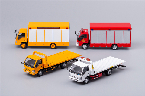 GCD 1:64 Isuzu N série récompense à plat dépanneuse/Isuzu 4K camion de pompier moulé sous pression modèle voiture ► Photo 1/6