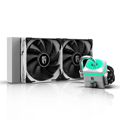 DEEPCOOL – refroidisseur de liquide de processeur blanc CAPTAIN 240X, avec double ventilateur PWM de 120mm, pour Intel LGA 2011 1155 AMD TR4 AM4 ► Photo 1/6