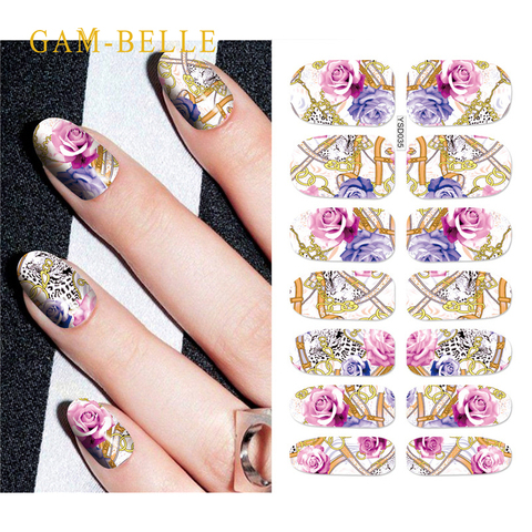 GAM-BELLE-autocollants 3D de décoration des ongles, autocollants 3D multicolores, avec transfert d'eau, pour outil de manucure, à faire soi-même, 1 pièce ► Photo 1/6