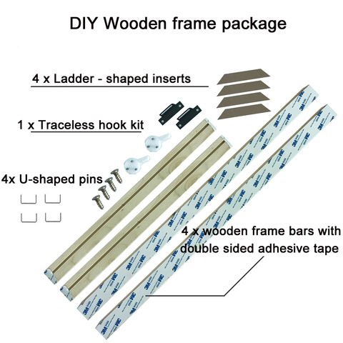 Cadre mural en bois naturel en bois auto-assemblé, pour peinture sur toile et Photos, DIY et Photos, bricolage ► Photo 1/4