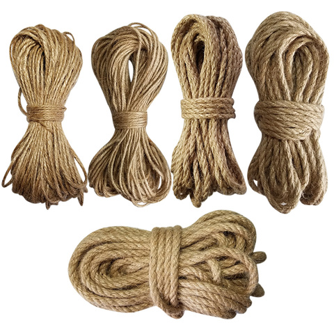 Corde en Jute 100% naturelle, diamètre 2mm-6mm, ficelle en macramé pour la décoration à faire soi-même ► Photo 1/5