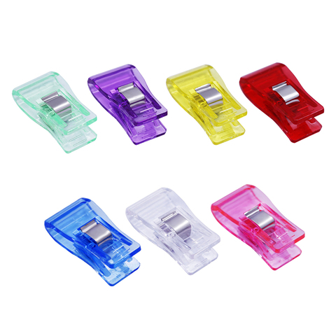 20 pièces travail pied étui multicolore en plastique Clips tissu pinces ourlet outils de couture Patchwork bricolage accessoires de reliure 3.3*1.8*1.1cm ► Photo 1/6