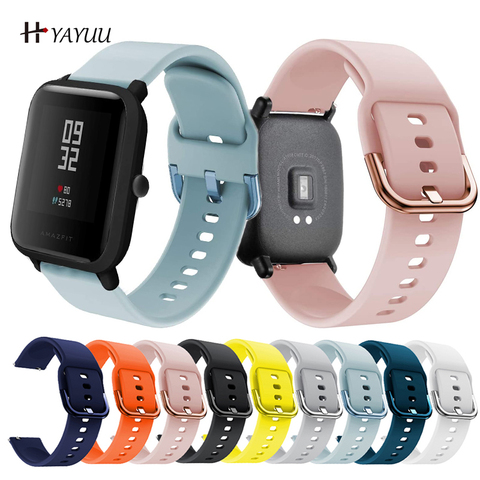 YAYUU Bracelet en Silicone pour Huami Amazfit GTS GTR 42mm Bracelet 20mm Bracelet pour Huami Amazfit Bip BIT jeunesse montre portable bande ► Photo 1/6