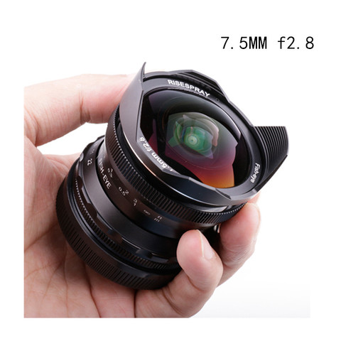 Objectif risspirit ay 7.5mm f2.8 fisheye 180 APS-C objectif fixe manuel pour Olympus Panasonic Micro 4/3 M4/3 monture E-M1 E-M1Mark II E-M5 J ► Photo 1/6