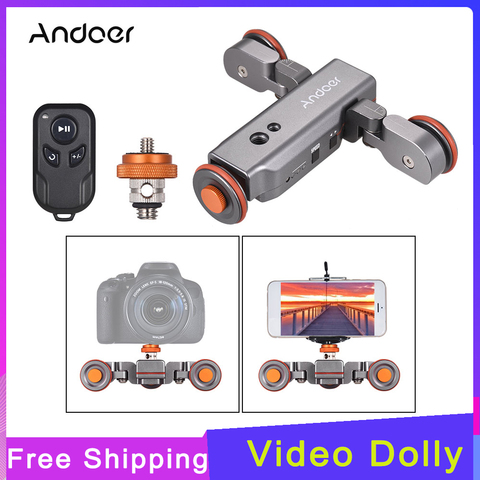 Andoer L4 PRO télécommande Mini patineur motorisé caméra vidéo Dolly piste Sliderfor Canon Nikon Sony DSLR appareil photo ► Photo 1/6