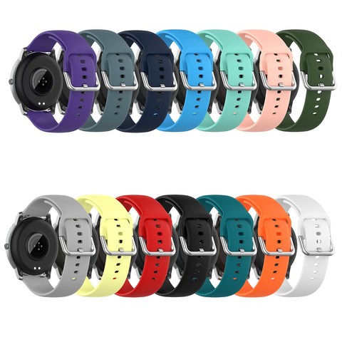 Bracelet en Silicone pour Samsung Galaxy Watch, 20mm 22mm 42mm 46mm Active 2 Gear S2 S3, pour Huawei Huami Amazfit ► Photo 1/6