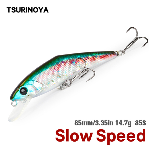 TSURINOYA 85S lent vitesse coulant méné 85mm 14.7g DW99 leurre de pêche truite artificiel dur appât ruisseau perche Jerkbait Wobbler ► Photo 1/6