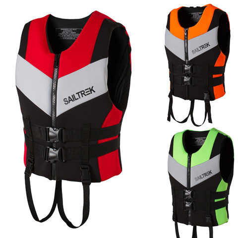 Gilet de sauvetage en néoprène pour adultes, pêche, kayak, bateau, natation, surf, dérive, Sports aquatiques ► Photo 1/6