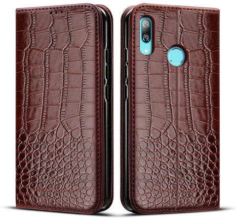 Coque à rabat en cuir, texture Crocodile, avec porte-cartes, pour Huawei Honor 20S ► Photo 1/5
