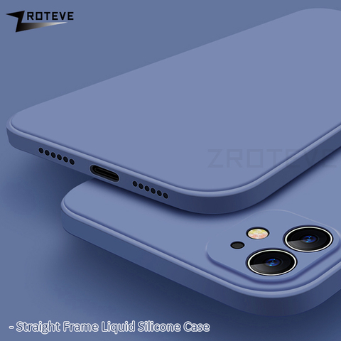 ZROTEVE – Coque en Silicone liquide pour iPhone, pour modèles 11 Pro Max, X, XR, XS Max, 12 Pro Max, Mini ► Photo 1/6