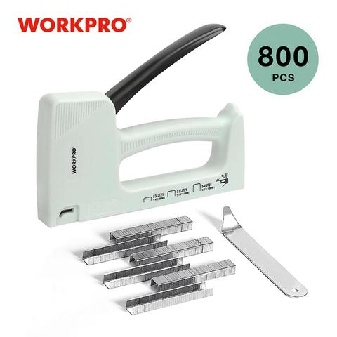 WORKPRO-pistolet à ongles léger, agrafeuse manuelle avec 800 agrafes 6mm/8mm/10mm et dissolvant d'agrafes ► Photo 1/6