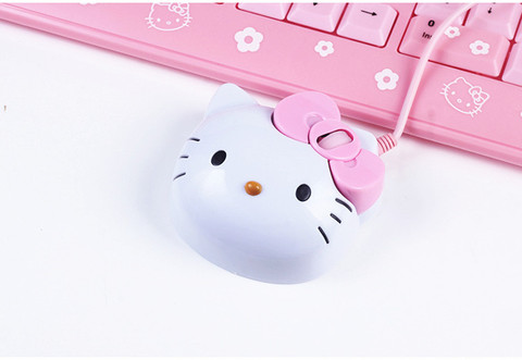 Souris de jeu filaire USB 2.0 Pro 3D pour filles, accessoire optique de dessin animé, mignon, rose, pour ordinateur PC, pour enfants ► Photo 1/4