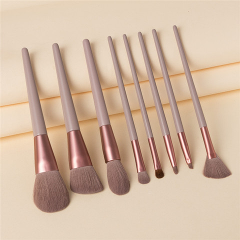 2022 8 pièces pinceaux de maquillage professionnel ensemble poudre Blush fond de teint fard à paupières maquillage ventilateur brosses cosmétiques Kwasten ensembles ► Photo 1/6