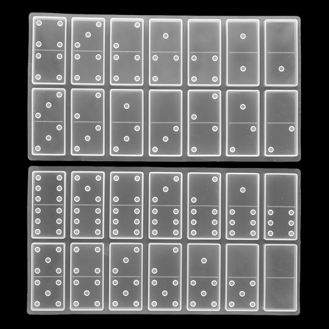 Moules en Silicone pour dominos en résine époxy, faits à la main, Cabochons artisanaux, breloques, accessoires, 2 pièces ► Photo 1/6