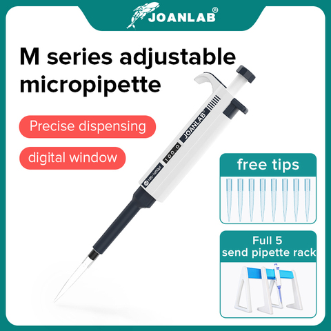 JOANLAB magasin officiel laboratoire Pipette en plastique monocanal numérique réglable Micropipette équipement de laboratoire avec embouts de Pipette ► Photo 1/6