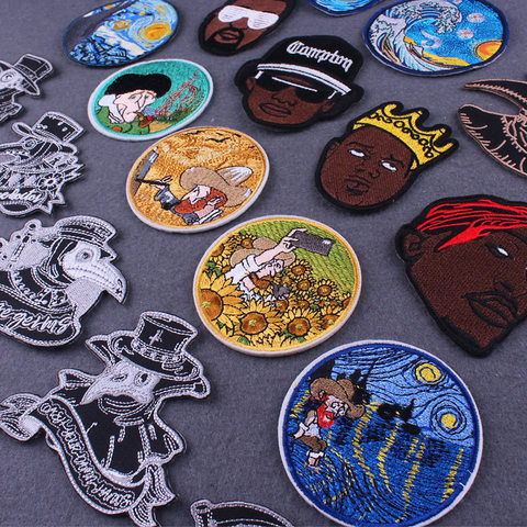 Van Gogh Art Patch Punk Rock bande patchs bricolage patchs brodés pour vêtements peste docteur Hippie vêtements Applique rayure ► Photo 1/1