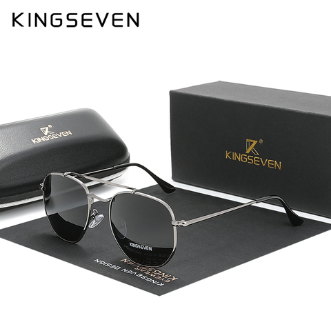 KINGSEVEN-lunettes De Soleil Vintage pour hommes et femmes, polarisées, hexagonales, accessoire en acier inoxydable, N7748 ► Photo 1/6