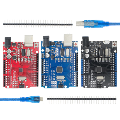 1 pièce bleu/rouge/noir 2.4 TFT module UNO R3 carte de développement avec CH340 ATMEGA328 câble USB pour Arduino ► Photo 1/6