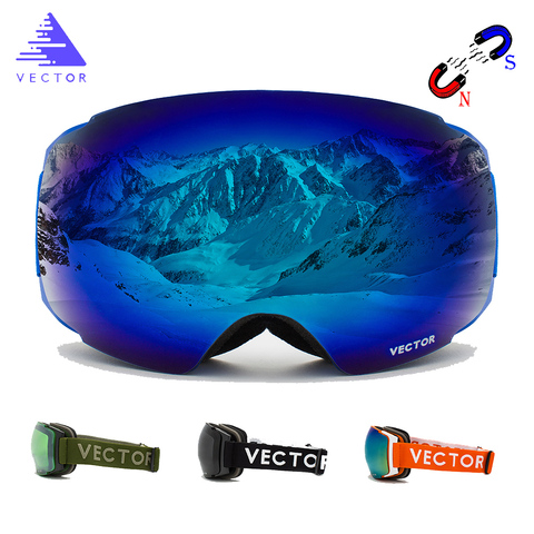 VECTOR 2022 lunettes de Ski magnétiques Double UV400 Anti-buée grand masque de Ski lunettes Ski professionnel hommes femmes neige Snowboard lunettes ► Photo 1/6