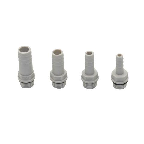 Adaptateur de tuyau en plastique, 6mm, 8mm, 10mm, 12mm, connecteur fileté mâle de 1/4 