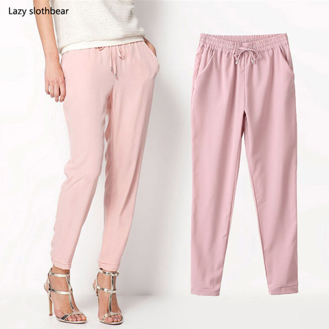 Printemps 2022 femme pantalon sarouel, sept couleurs femme taille élastique pantalon à lacets décontracté pantalon femme, nouveau produit ► Photo 1/1