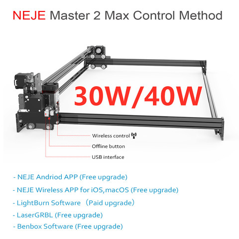 NEJE Master 2s Max 30W 40W 460x810MM Machine de gravure Laser professionnelle, découpeur Laser-Lightburn-Bluetooth-contrôle App ► Photo 1/6