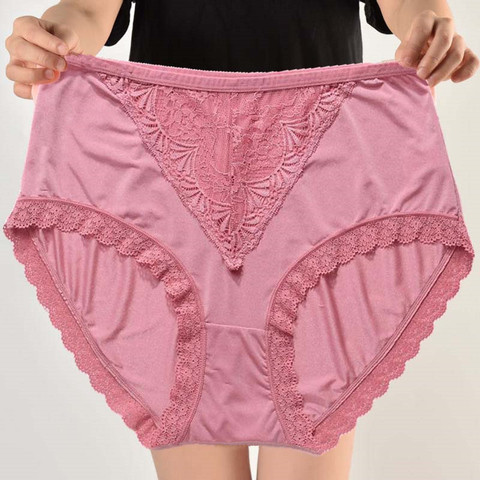 Culotte en dentelle pour femmes, sous-vêtements Sexy, taille haute, ultra-mince, respirant, culotte Triangle, 65-150kg ► Photo 1/6