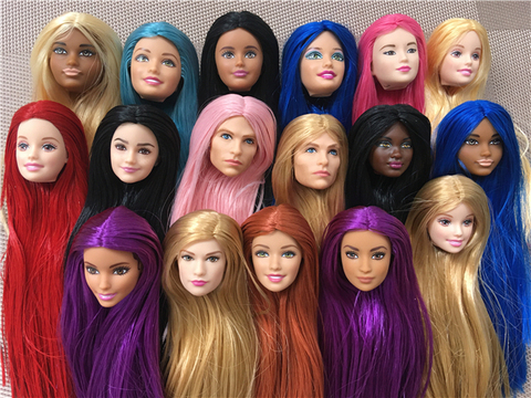 Rare nouvelle poupée jouet tête originale poupée accessoires Collection poupée tête petite amie nouvel an cadeau 1/6 poupée pièces coloré cheveux jouet ► Photo 1/6