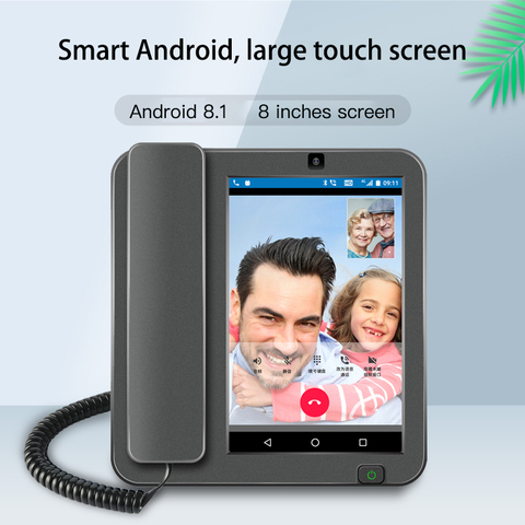 Smart Android 8.1 PSTN/4G/LAN 2G + 16G téléphone sans fil avec RJ11/RJ45 visiophone glob universel personnes âgées WIFI vidéo téléphone portable ► Photo 1/6