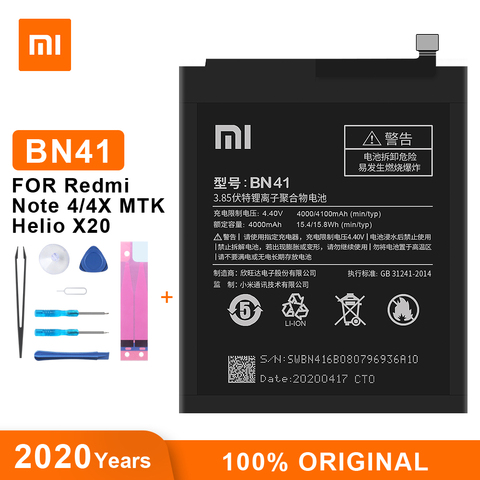 Xiao Mi – batterie de remplacement BN41, 4100 mAh, pour téléphone Xiaomi Redmi Note 4/Hongmi Note 4X MTK Helio X20 ► Photo 1/6