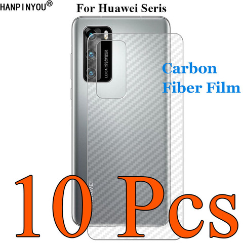 10 pièces/lot pour Huawei P40 E P30 Pro Plus Lite P Smart Z 2022 3D Transparent en Fiber de carbone Film arrière peau écran protecteur autocollant ► Photo 1/6