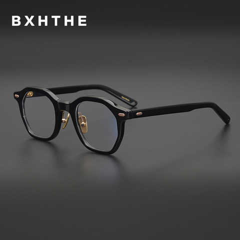 Corée luxe acétate optique lunettes cadre hommes rétro Vintage carré myopie Prescription lunettes cadre femmes mâle nouvelles lunettes ► Photo 1/6