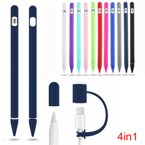 Silicone souple coloré Compatible pour Apple porte-crayon Compatible pour iPad tablette tactile stylet housse de protection ► Photo 1/6