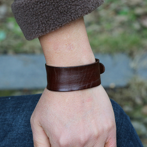 Bracelet en cuir Vintage rétro marron pour homme, réglable, Style Punk, bijoux tendance ► Photo 1/6