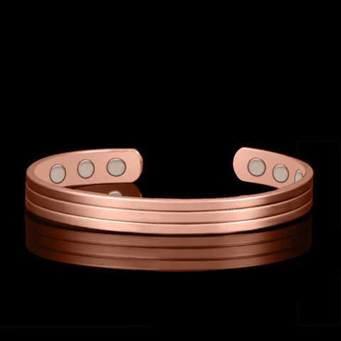 Bracelet magnétique en cuivre pur pour hommes et femmes, accessoire sain de thérapie de puissance, cadeau pour amoureux, 2022 ► Photo 1/6