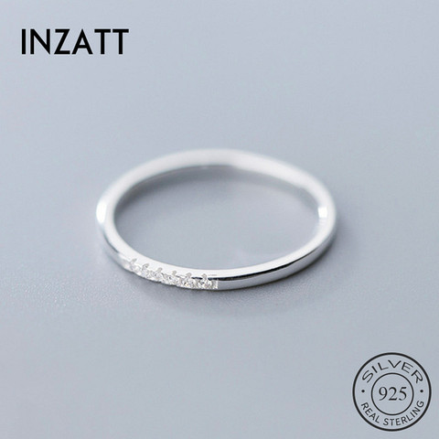 INZATT réel 925 en argent Sterling Zircon rond géométrique anneau pour les femmes de la mode mignon bijoux fins 2022 minimaliste accessoires cadeau ► Photo 1/5