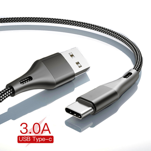 Câble de usb type c 3A 2M fil de charge rapide pour Samsung Galaxy S20 Plus Xiaomi mi9 Huawei téléphone portable tablette usb c câble de chargeur ► Photo 1/6