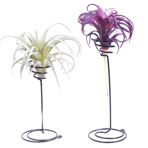 1pc Mini décoratif métal Air plante Pot support conteneur support balcon décor pour Airplants Tillandsia jardin fournitures 2 taille ► Photo 1/6