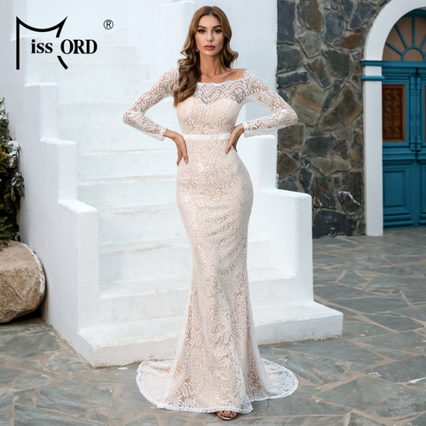 Missord 2022 femmes Sexy épaules nues dentelle robes femme dos nu Maxi robe de soirée élégante FT18306 ► Photo 1/6