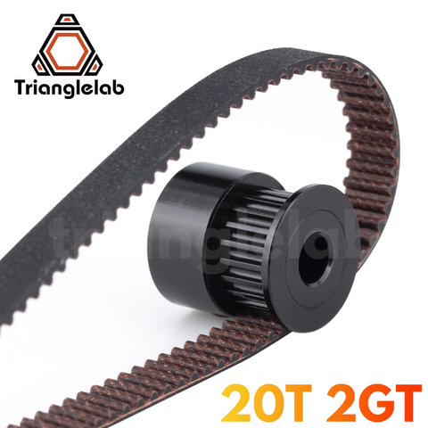 Trianglelab noir 2GT 20 6MM P5 dents en aluminium poulie de distribution poulie pour 6mm courroie synchrone pignon de roue dentée ► Photo 1/5