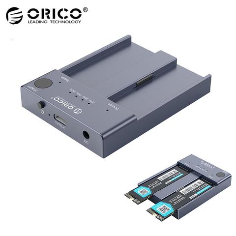ORICO double baie M.2 NGFF NVMe SSD Station d'accueil 10Gbps USB 3.1 type-c disque dur externe Dock pour 2242 2260 2280 Clone hors ligne ► Photo 1/6
